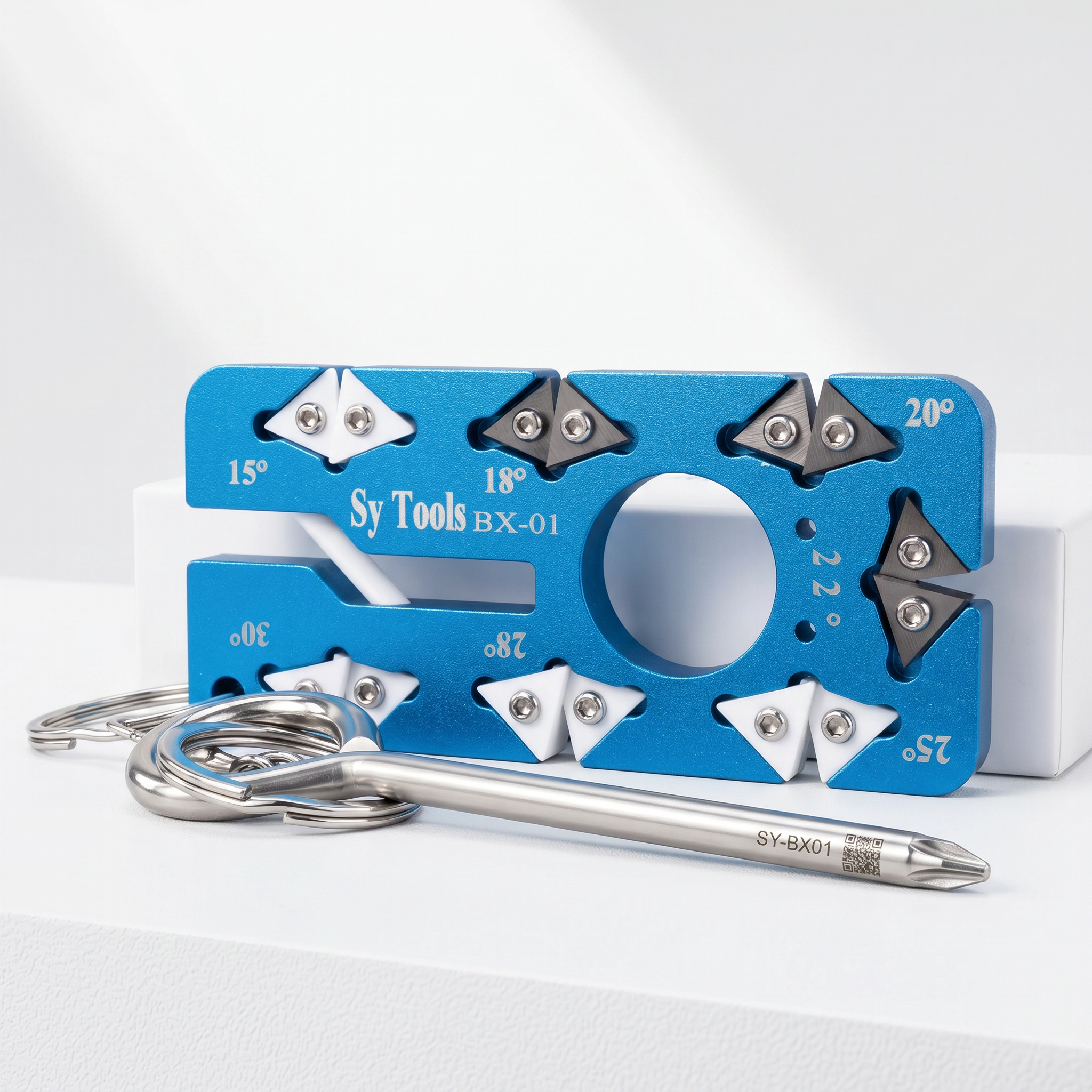 Портативная точилка для ножей и ножниц Sy Tools BX-01, 7 углов заточки (15°-30°), вольфрам и керамика, алюминиевый корпус, 80г #5