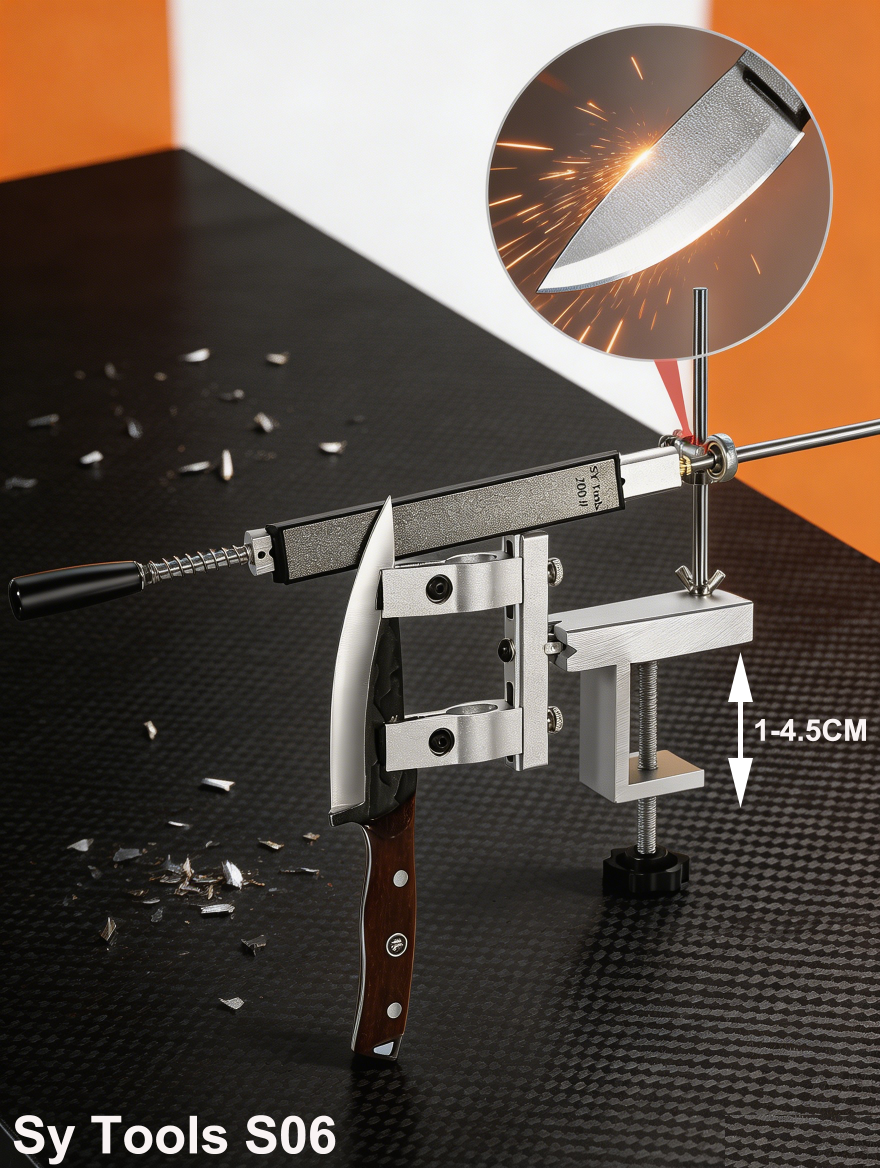 Система заточки Sy Tools S06 с фиксированным углом и поворотным зажимом 360°